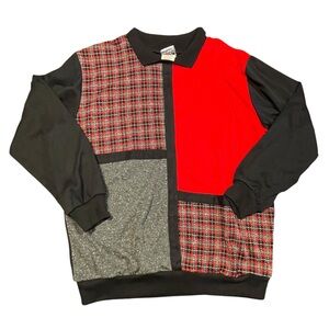 Compartments women’s size medium 90s collared color block sweatshirt sweater